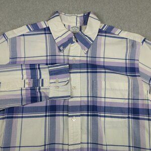 Vintage Brooks Brothers Regent Shirt Mens Medium Plaid Button Down Made In USA